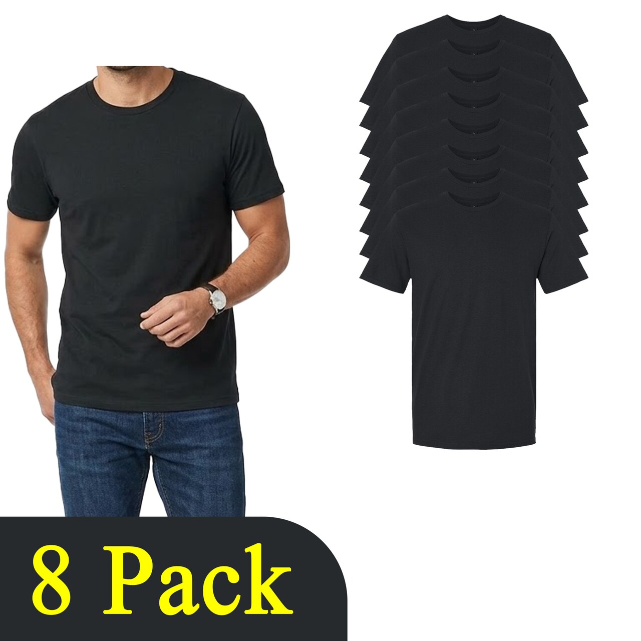 Gildan Men's Softstyle T-Shirt, Perfect for DIY Crafts Black Cotton Multi-Pack Tee
